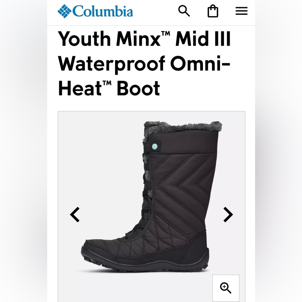 Columbia Unisex-Child Minx Mid Iii Waterproof Omni-Heat Hiking Boot
Size 5